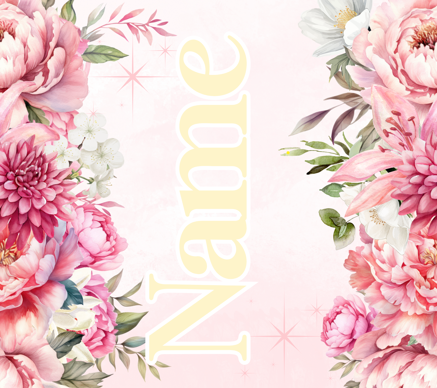 Custom Floral Name Tumbler — Personalised Just for You